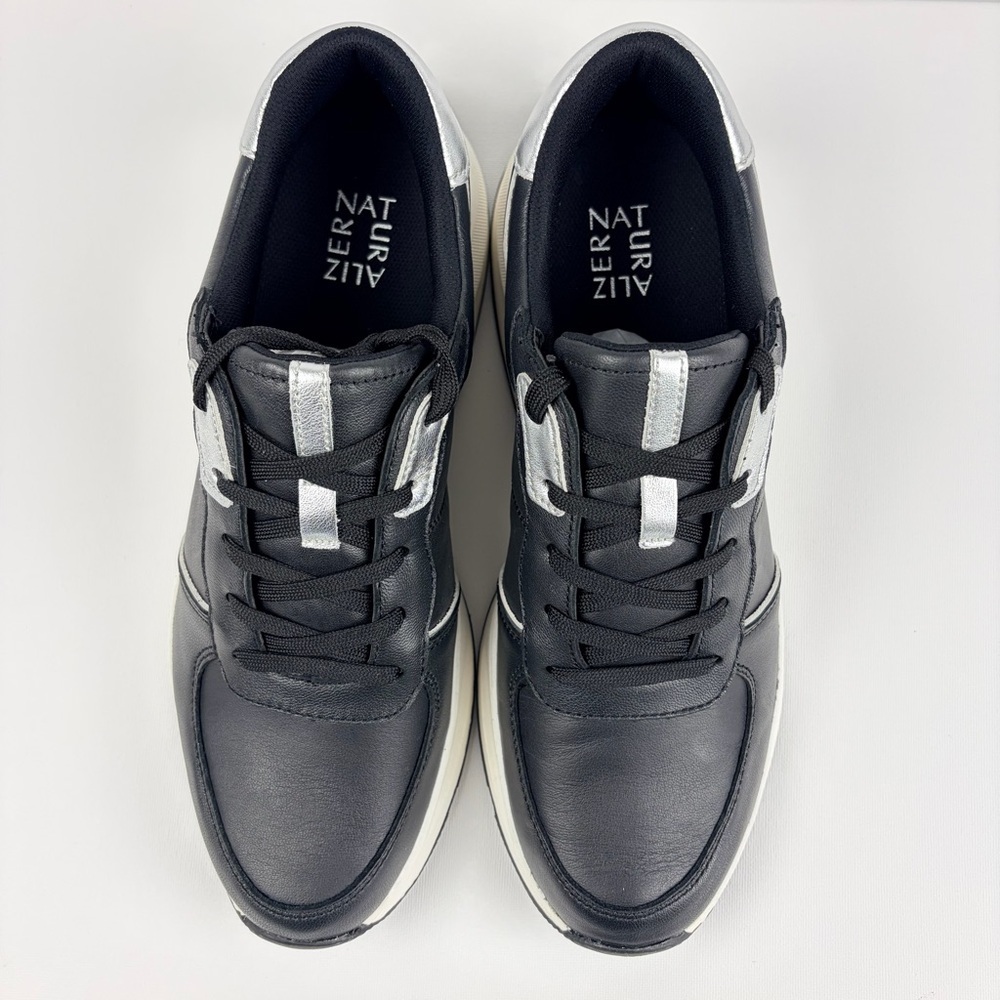 Naturalizer Blossom Black Leather Platform Sneakers Women’s 12M Comfort Shoes - Picture 2 of 10